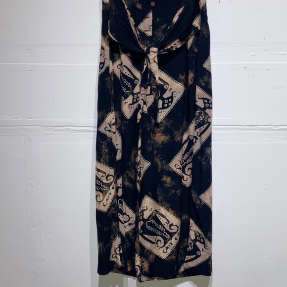 Vintage Black and cream super wide leg jumpsuit - Picture 9 of 13